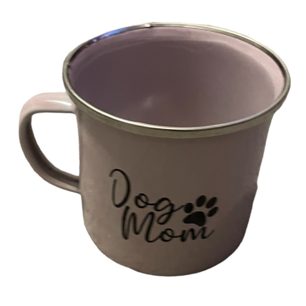 Dog Love, Enamel Pink Mug